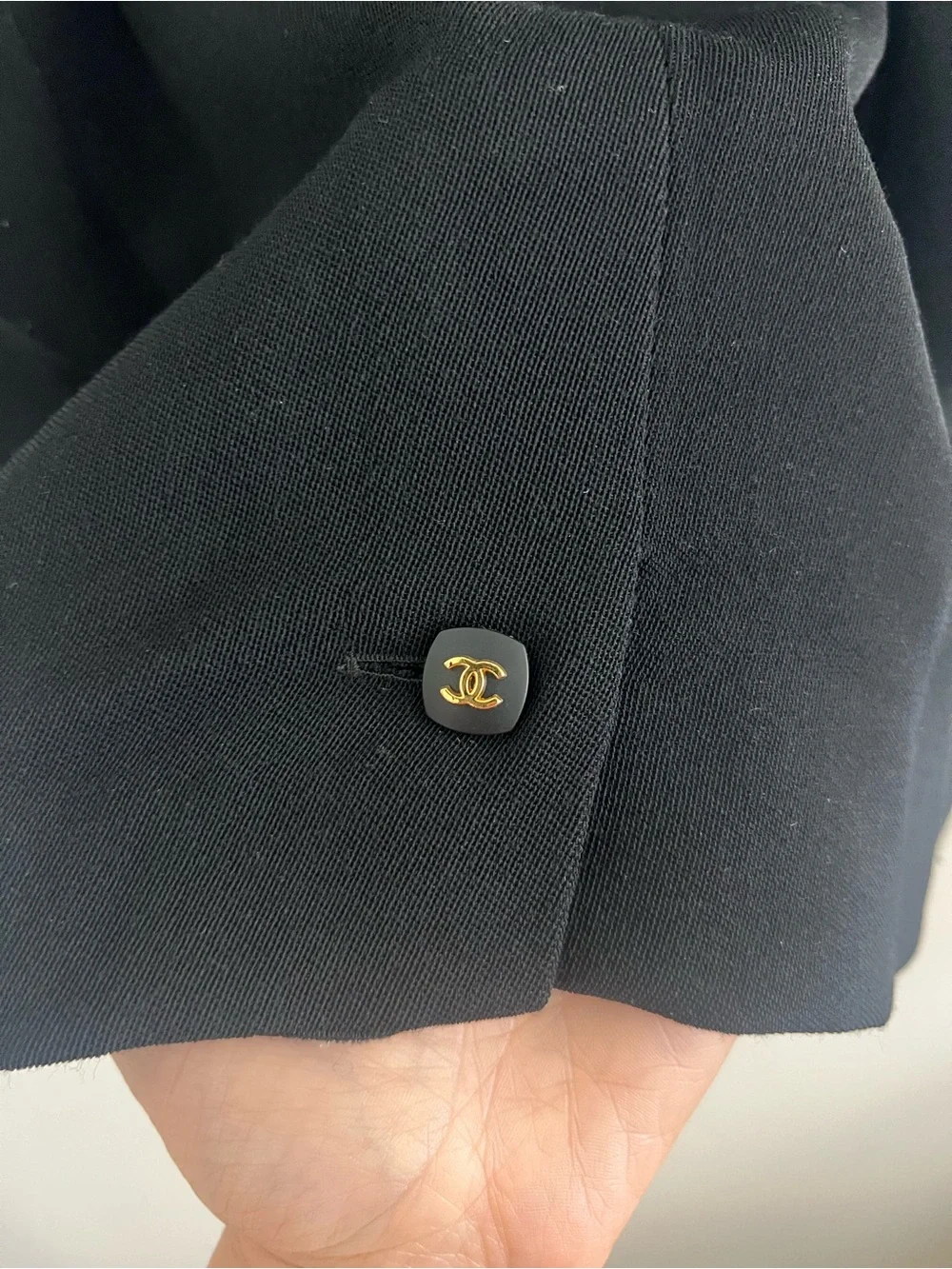 Vintage Chanel Boutique Fall 1996 Black Wool Sheath Dress, FR 34
